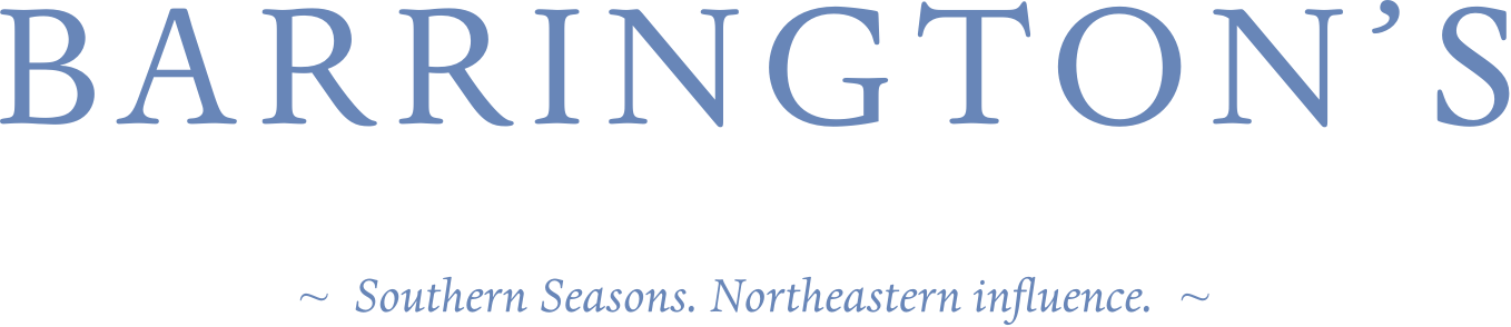 barrington's logo with subtitle southern seasons northeastern influence